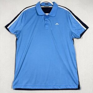 J Lindeberg Polo Shirt Men XL Flinn Regular Fit Golf Colorblock Logo Performance